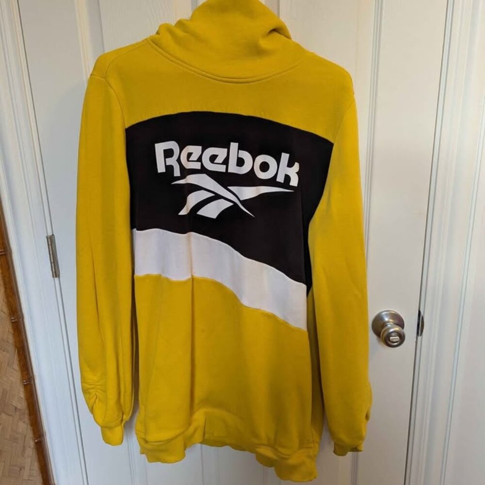 Vintage Yellow Reebok Women's Sweater Dress Size Large